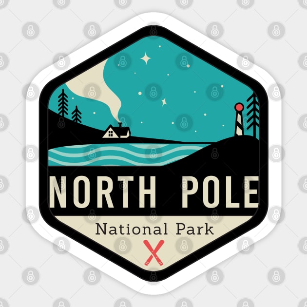 North Pole National Park Badge Sticker by CloudWalkerDesigns